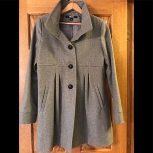 DKNY Women’s Classic Gray Lined Wool Coat